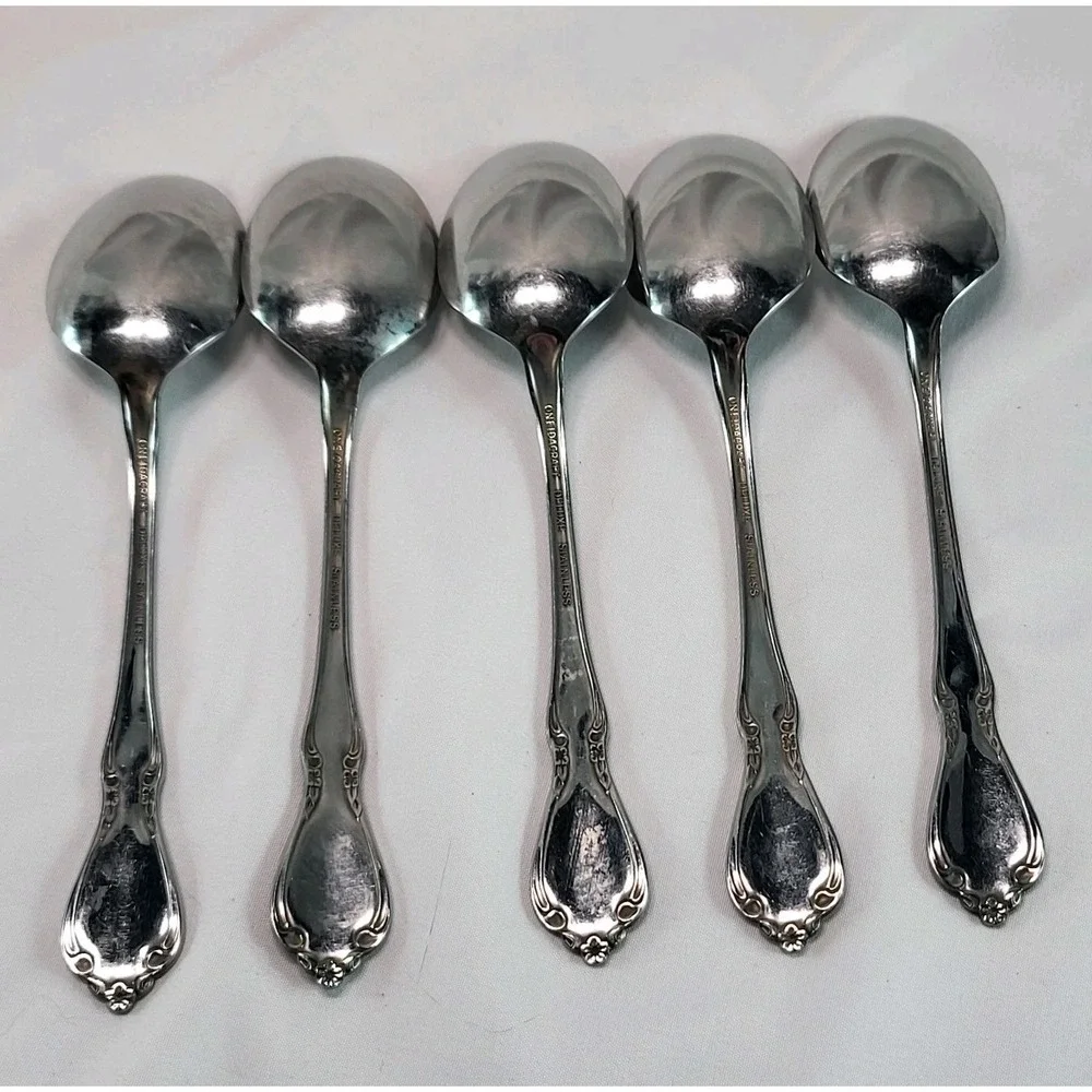 Lot of 5 Teaspoons Oneidacraft Celebrity Stainless Flatware Utensils USA Made